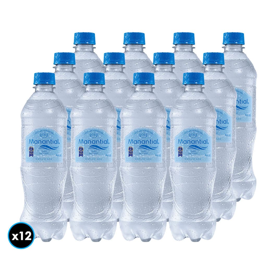 12x Agua Manantial Con Gas 600cc_1