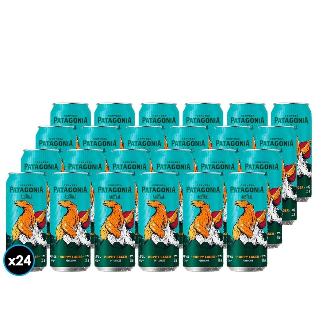 24x Cervezas Patagonia Hoppy Lager 470cc 4,8º alc._1
