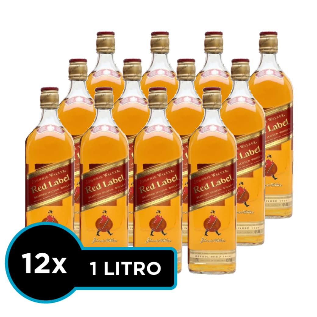 CAJA JW RED 1 LITRO: 12x Whisky Johnnie Walker Red Label 1 Litro 40º alc._1