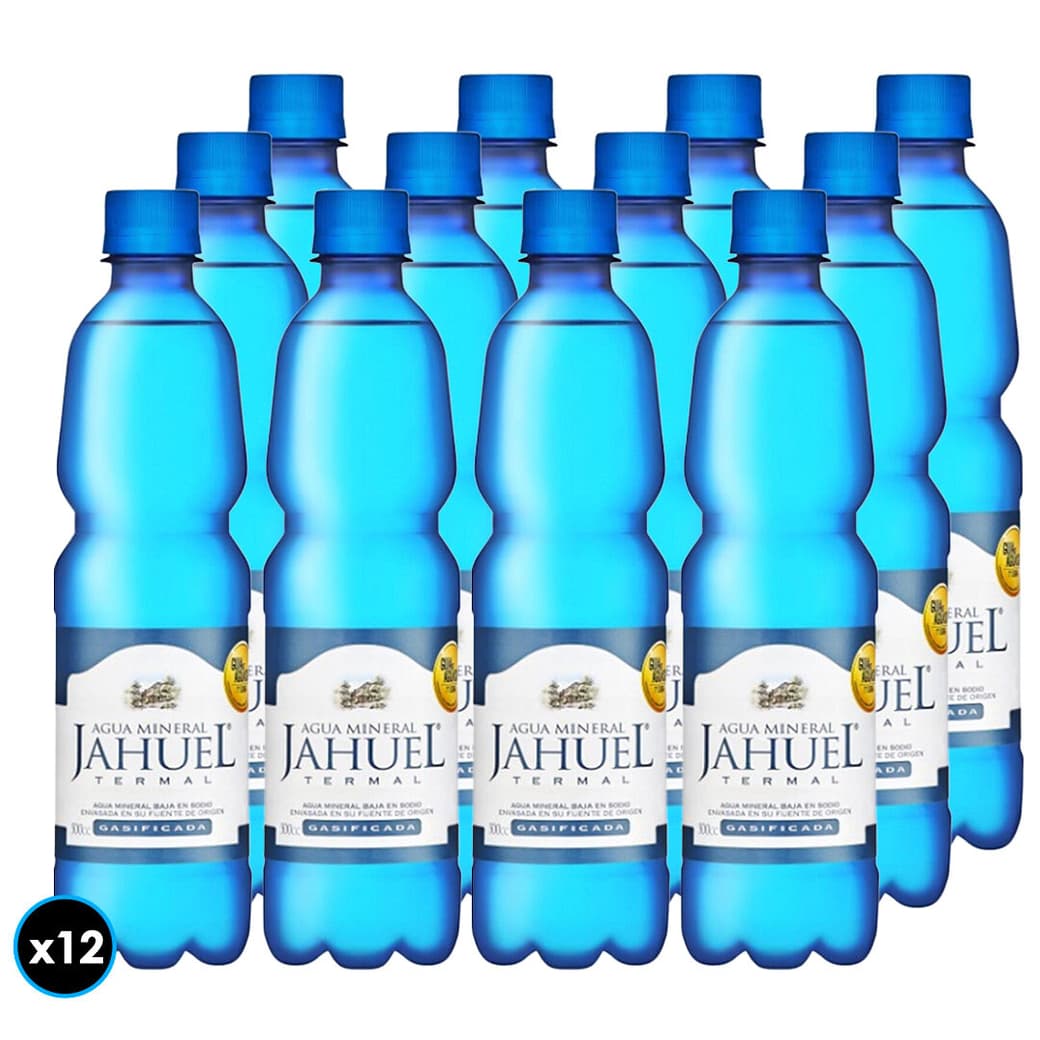12x Agua Mineral Jahuel Con Gas 500cc_1