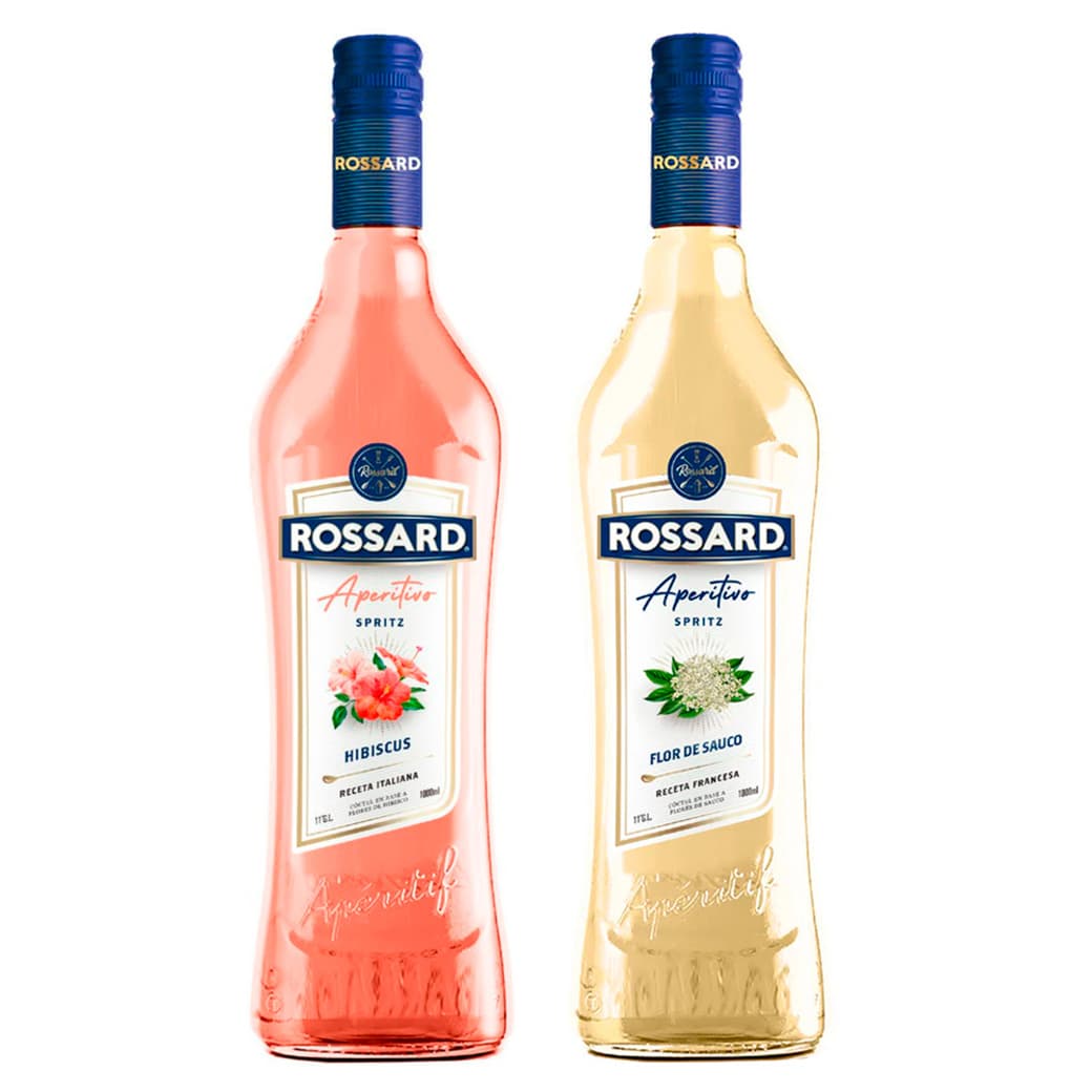 PACK ROSSARD N°1: 1x Licor Aperitivo Rossard Hibiscus Spritz 1 Litro 15° alc. + 1x Licor Aperitivo Rossard Flor de Sauco Spritz 1 Litro 20° alc._1