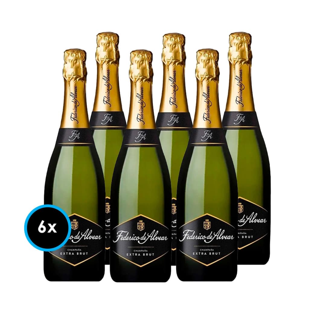 CAJA FEDERICO DE ALVEAR EXTRA BRUT: 6x Espumantes Federico de Alvear Extra Brut 750cc_1