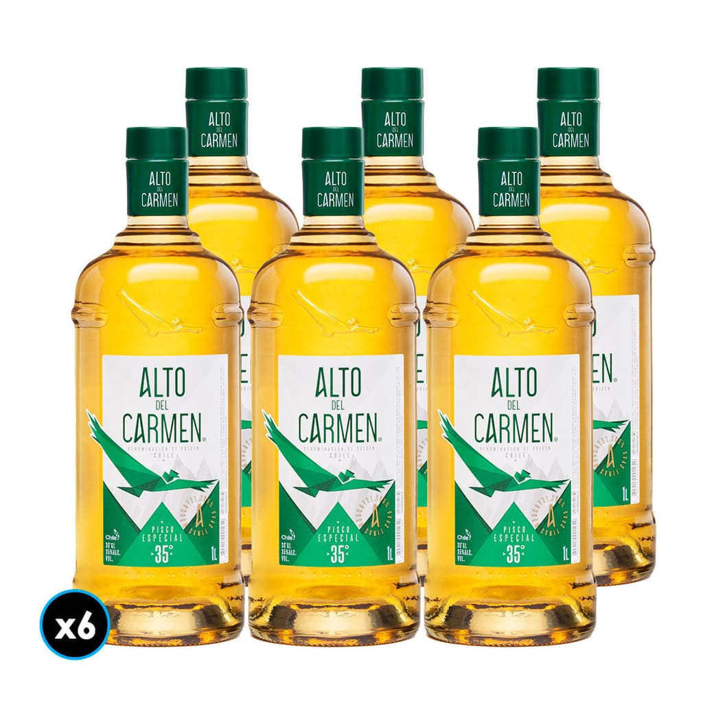 CAJA ALTO DEL CARMEN 1 LITRO: 6x Pisco Alto del Carmen 35 grados 1 Litro_1