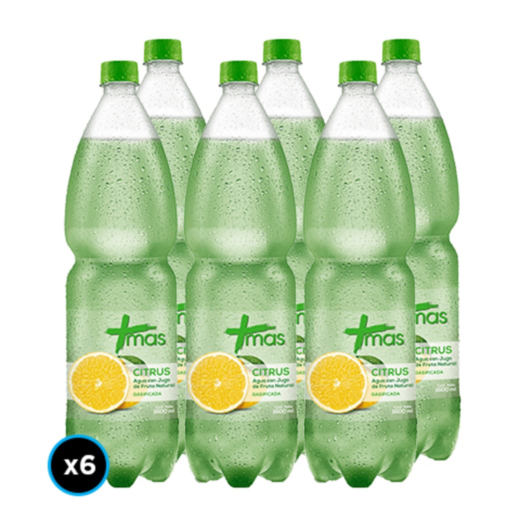 6x Agua Mas Citrus Con Gas 1.6 Litros_1