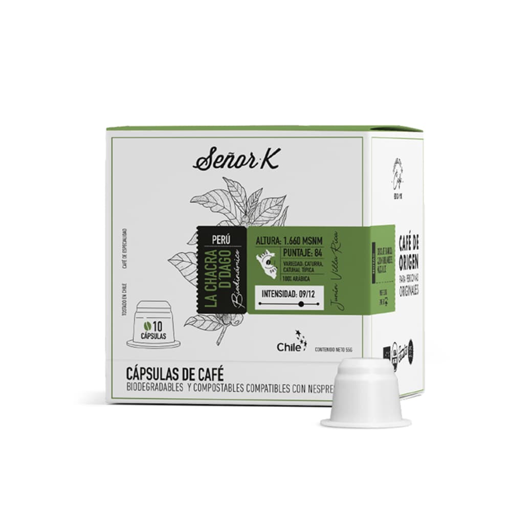 Cápsulas de Café Biodegradables Señor K La Chacra dDago Orgánico Nespresso® Compatible (10 Cápsulas)_1
