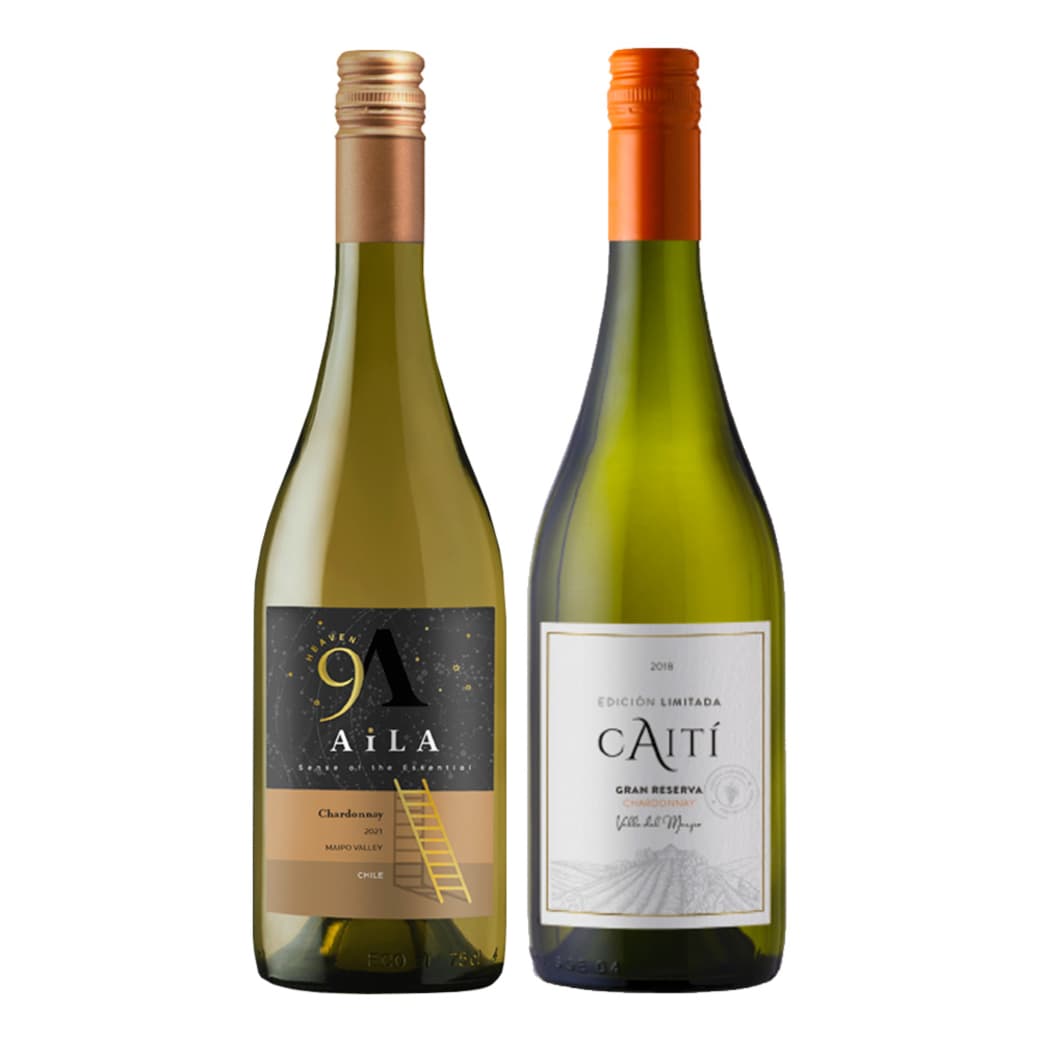 GRAN DUO (Chardonnay): 1x Vino Aila Heaven Gran Reserva Chardonnay 750cc + 1x Vino Caiti Gran Reserva Chardonnay 750cc_1