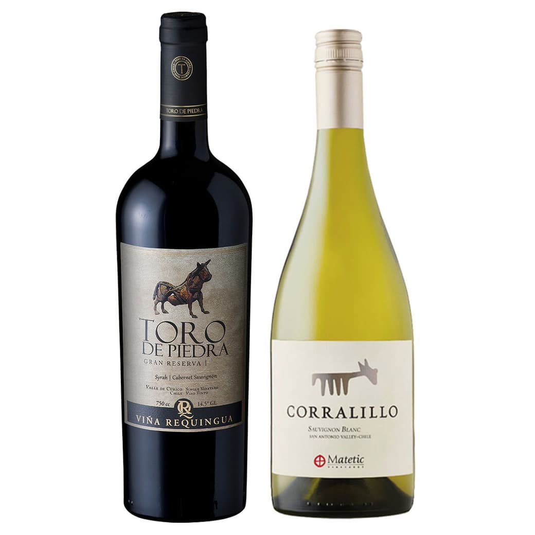 DUO TORO PIEDRA - CORRALILLO: 1x Vino Toro de Piedra Cabernet Sauvignon 750cc + 1x Vino Matetic Corralillo Sauvignon Blanc 750cc_1