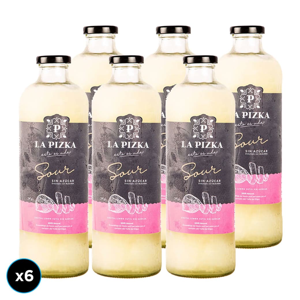 CAJA LA PIZKA CLÁSICO SIN AZÚCAR: 6x Sour La Pizka Clásico Sin Azúcar 1 Litro_1
