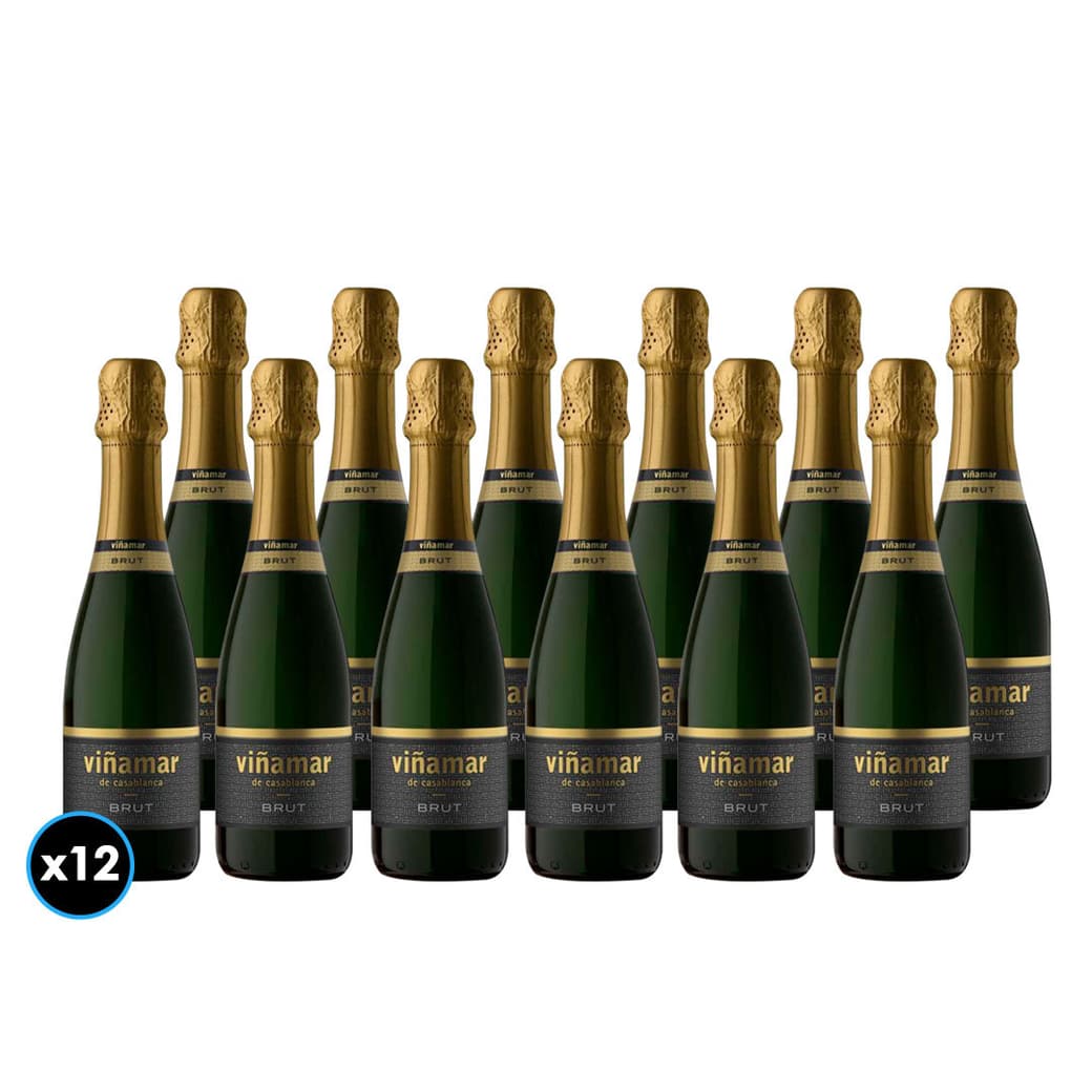 CAJA VIÑAMAR CHARMAT BRUT 375cc: 12x Espumante Viñamar Charmat Brut Botella 375cc_1