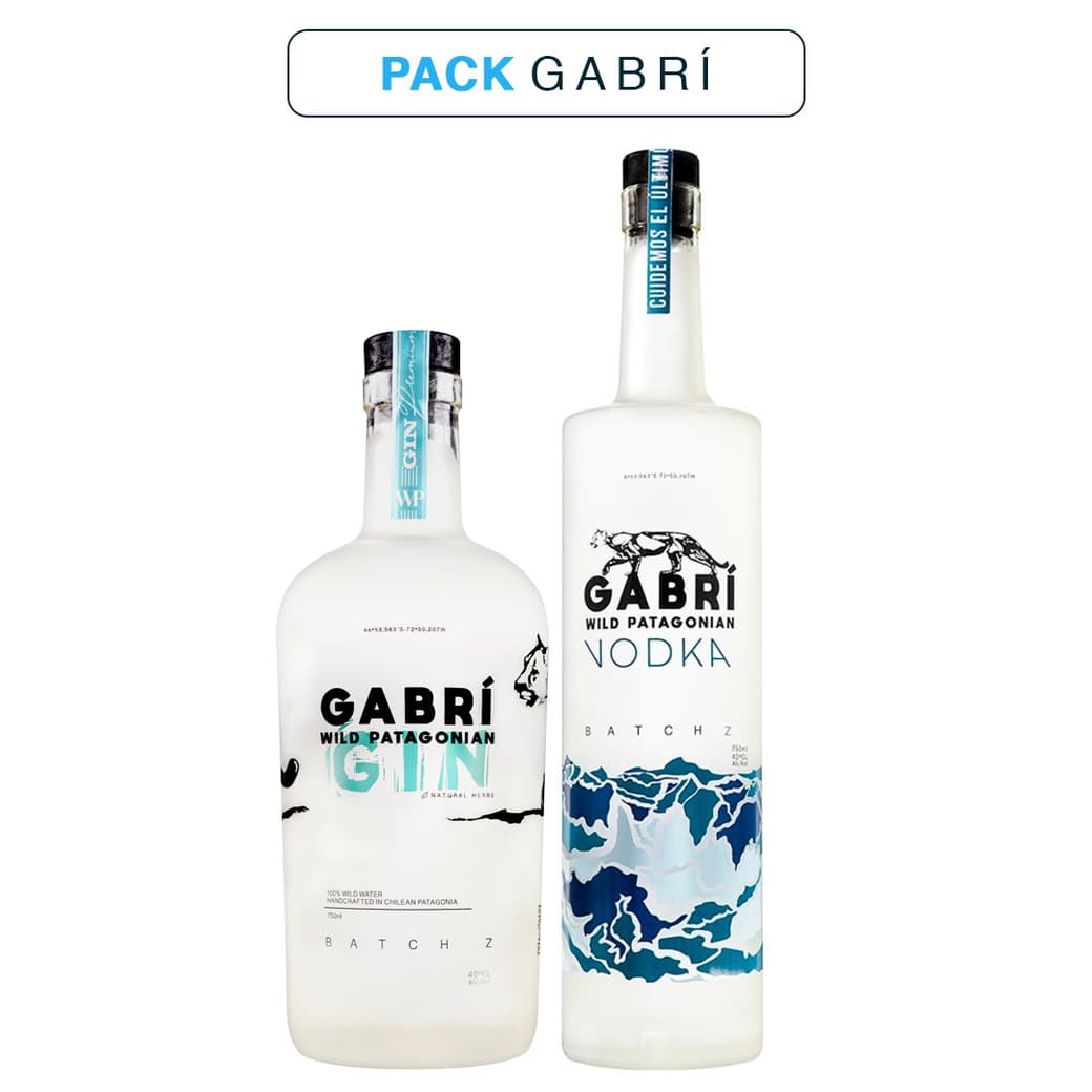 PACK GABRÍ: Gin GABRÍ Wild Patagonia 750cc 40º alc. + Vodka GABRI Wild Patagonia 750cc 40º alc._1