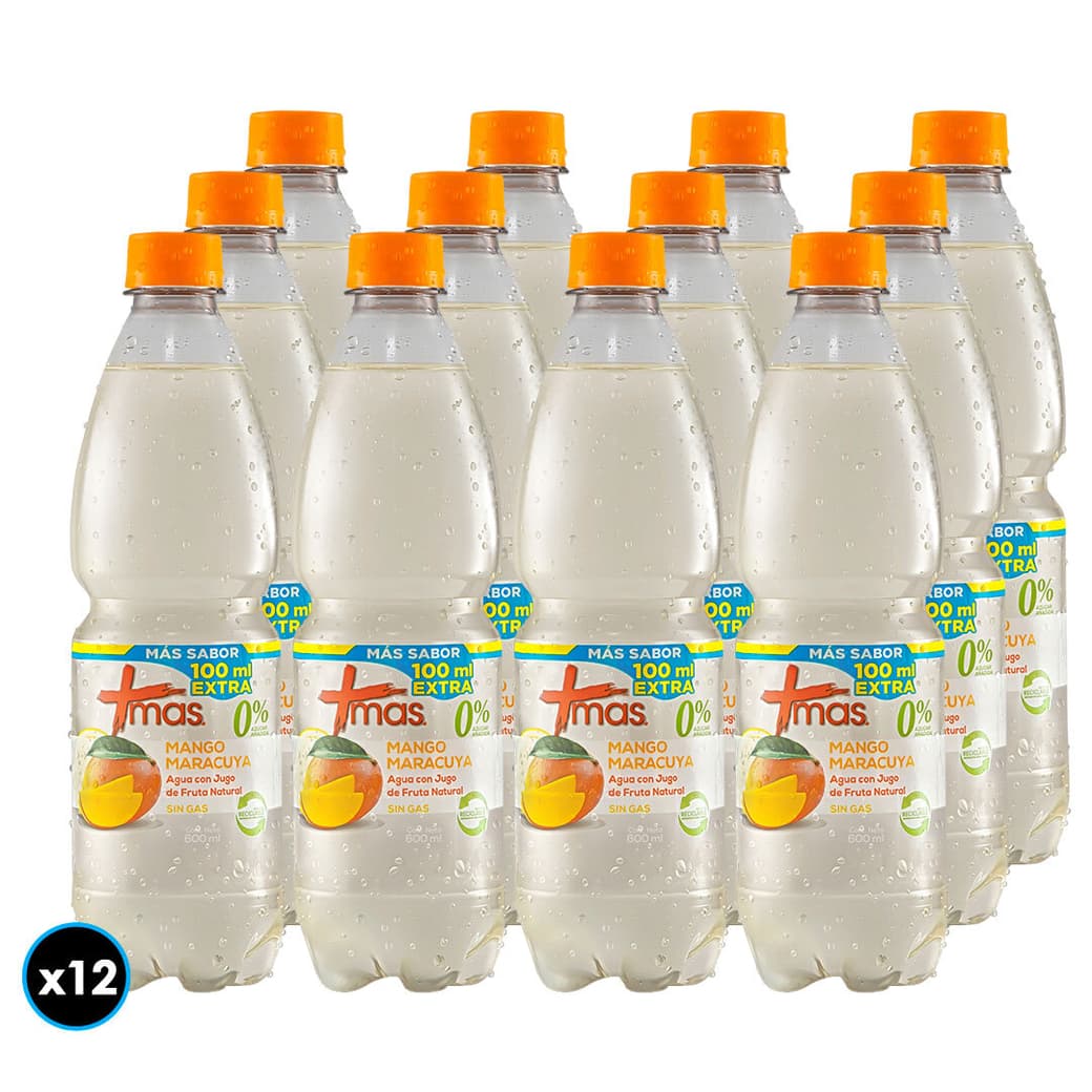 12x Agua Mas Mango Maracuyá Sin Gas 600cc _1