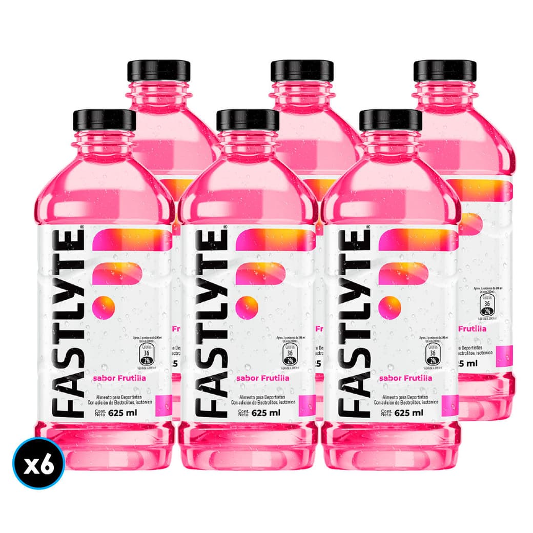 6x Bebida Hidratante Fastlyte Frutilla 625cc_1
