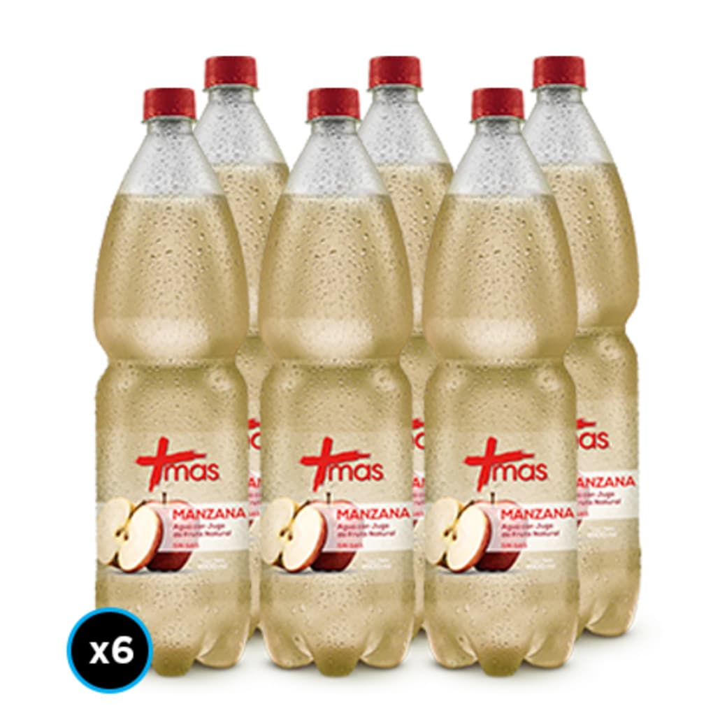 6x Agua Mas Manzana Sin Gas 1.6 L_1