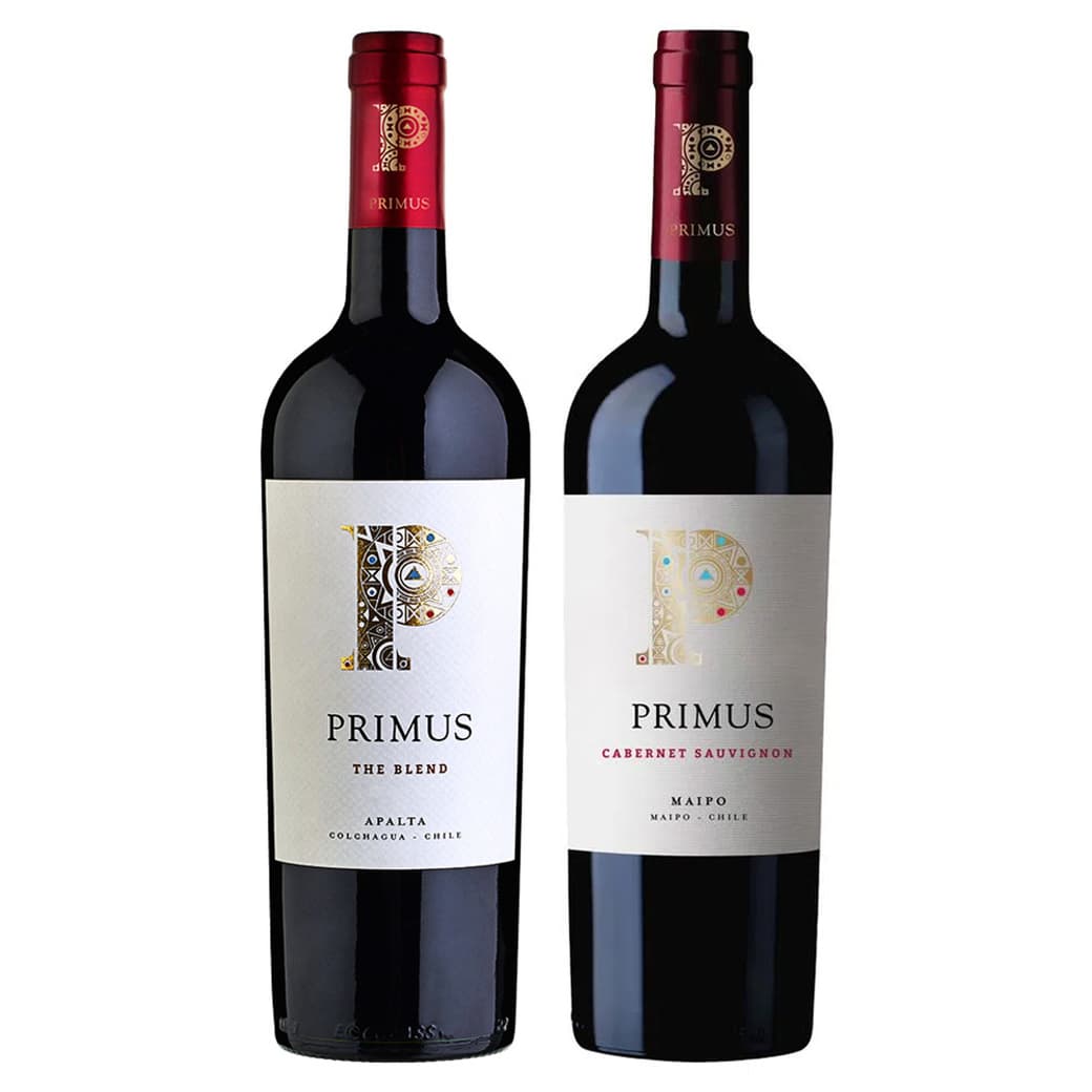 PACK PRIMUS N°2: 1x Vino Primus The Blend Orgánico 750cc + 1x Vino Primus Cabernet Sauvignon Orgánico 750cc_1