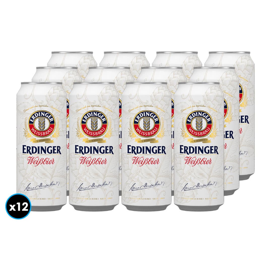 12x Cerveza Erdinger Weißbier Lata 500cc_1