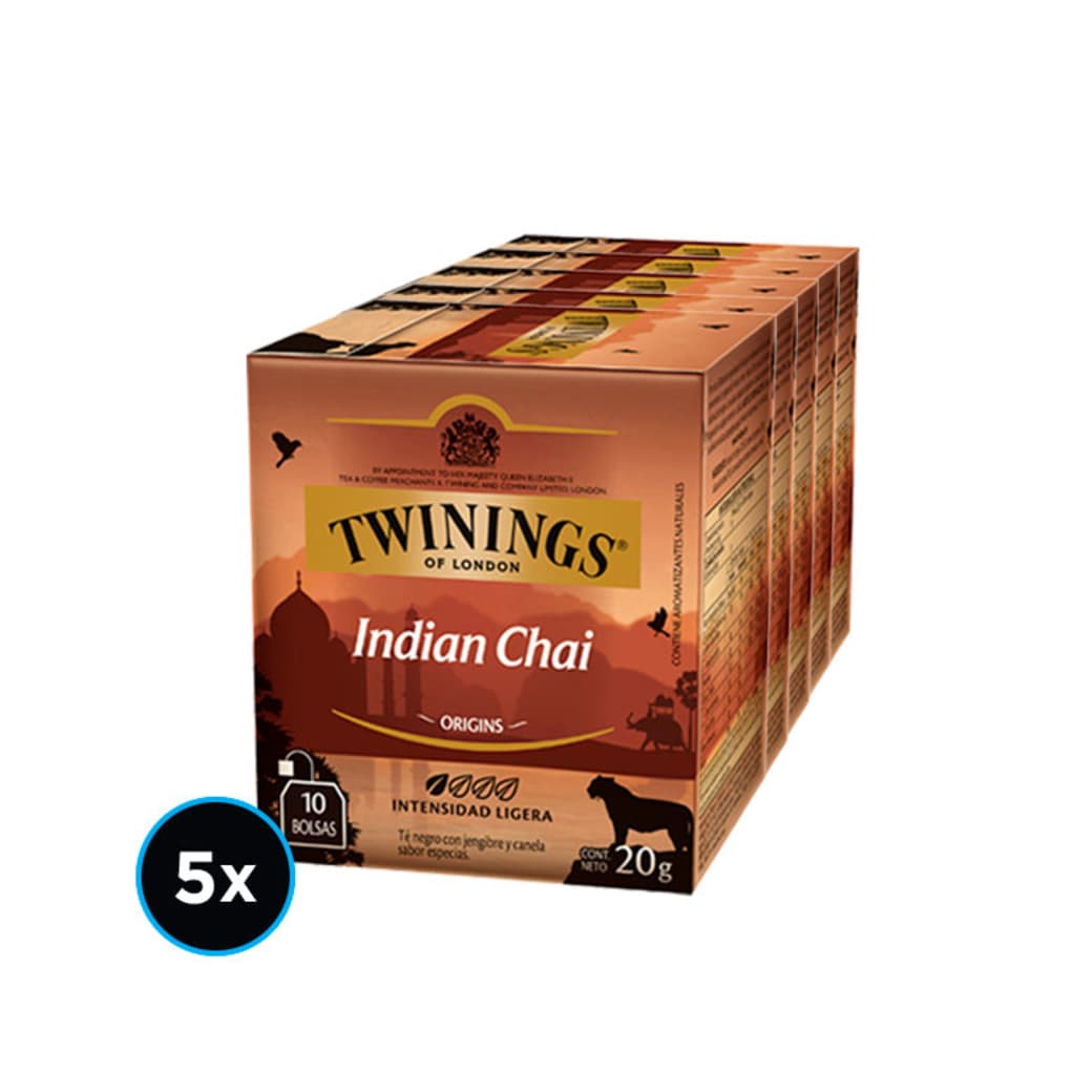 5x Té Twinings Indian Chai 10 Bolsitas_1
