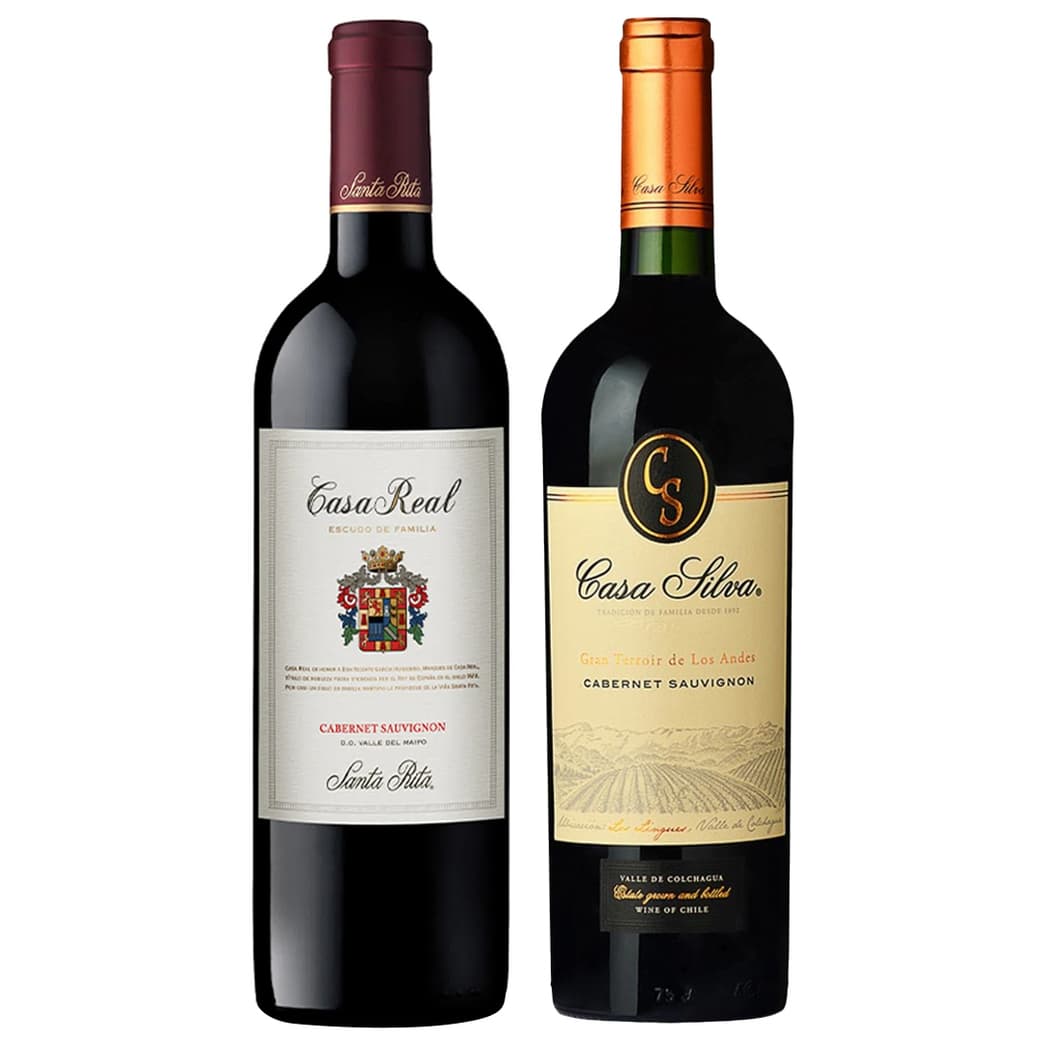 PACK DUO CASAS: Vino Casa Real Cabernet Sauvignon 750cc + Vino Casa Silva Gran Terroir Cabernet Sauvignon 750cc_1