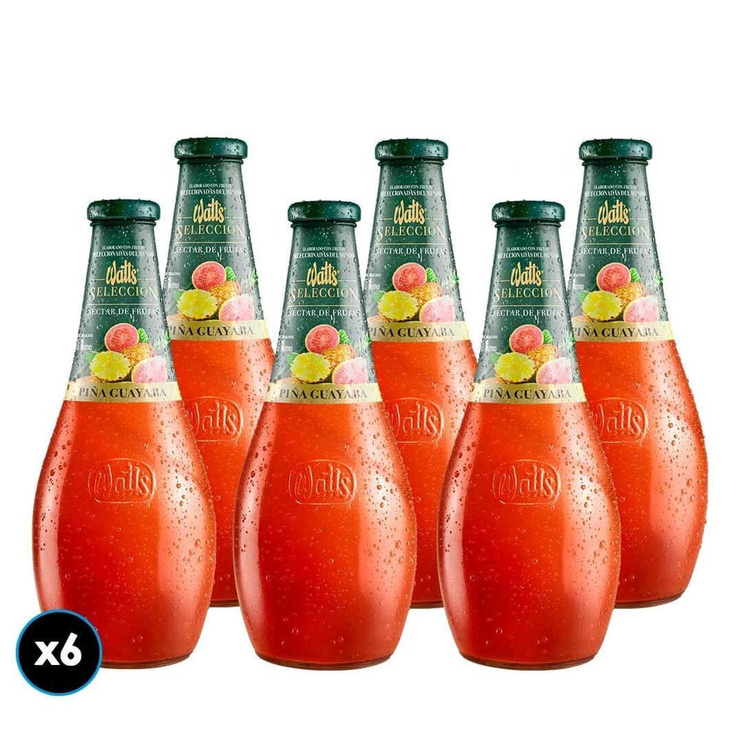 6x Jugos Watts Seleccion Piña-Guayaba 1 Litro_1