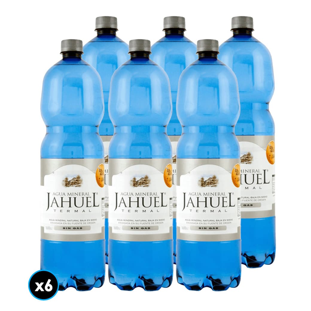 6x Agua Mineral Jahuel Sin Gas 1,6 lts._1