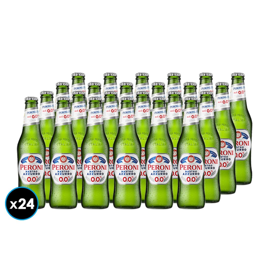 24x Cervezas Peroni Nastro Azzurro Sin Alcohol Botella 330cc_1