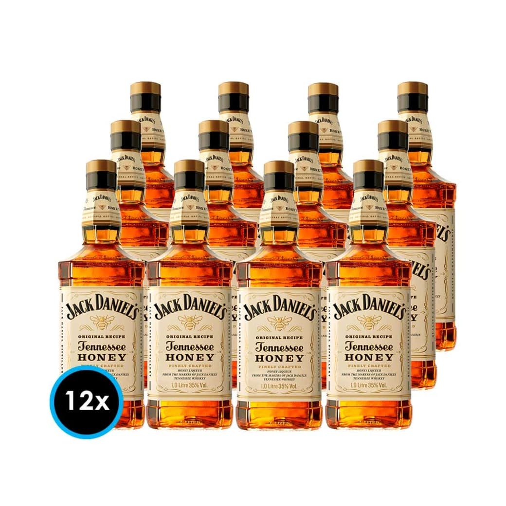 CAJA JACK DANIELS HONEY 1 Litro: 12x Whiskey Jack Daniels Honey 1 Litro_1