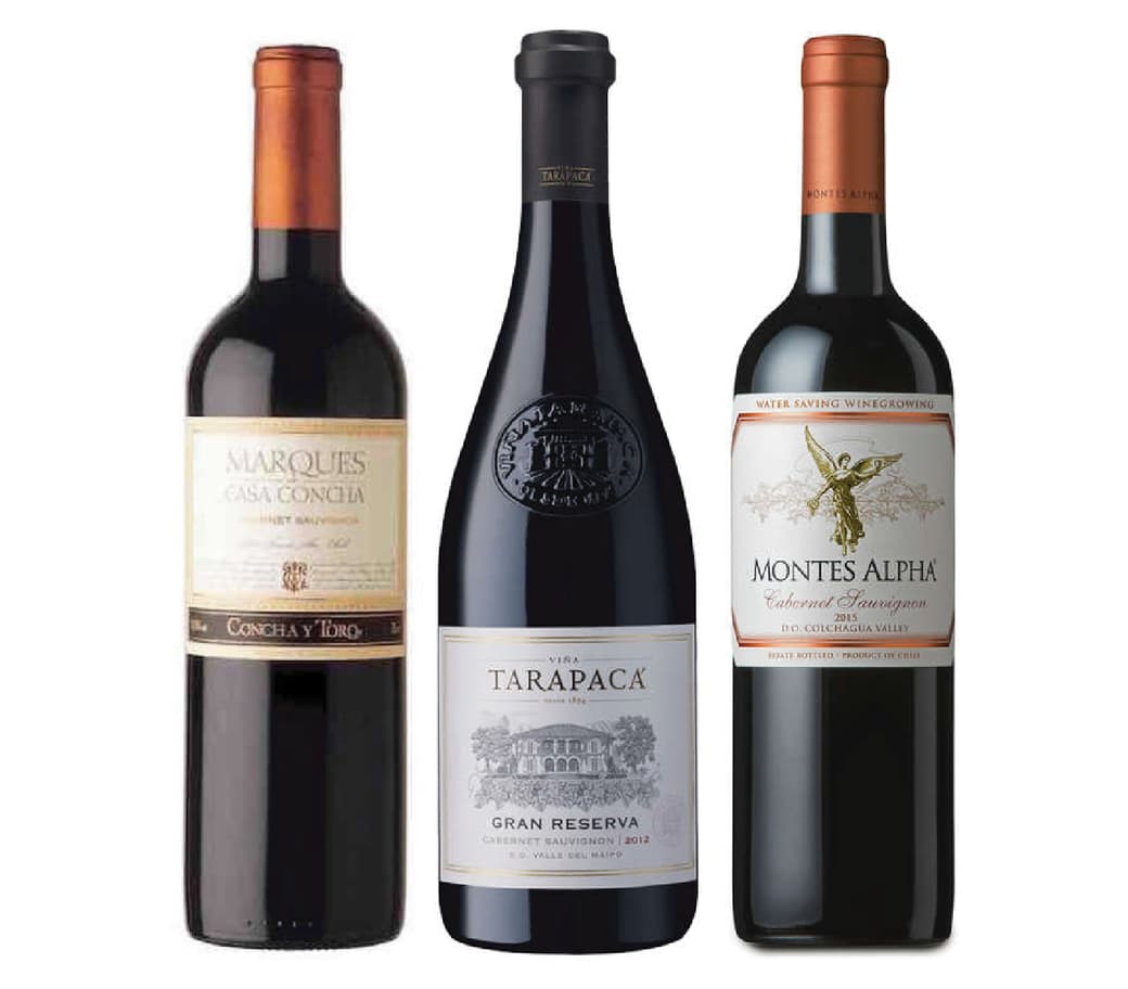 PACK VINOS GRAN RESERVA Nº2 (Cabernet): Marques Cabernet + Tarapaca Gran Reserva Cabernet + Montes Alpha Cabernet_1