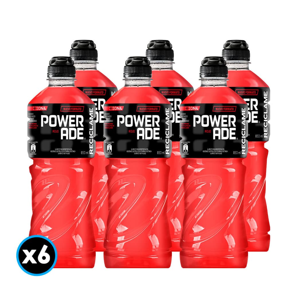 6x Bebida Isotónica Powerade Rojo 850cc _1