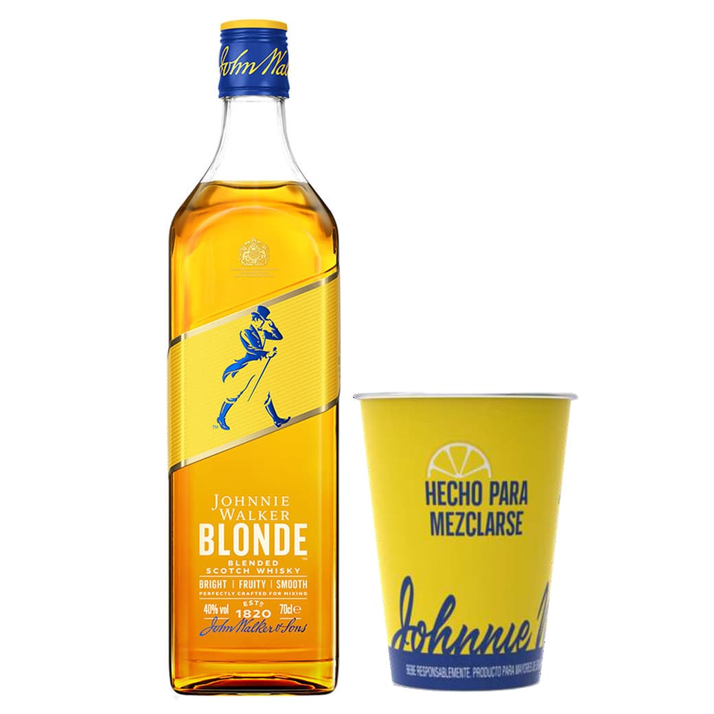 PACK JOHNNIE WALKER BLONDE + VASO METALICO BLONDE: Whisky Johnnie Walker Blonde 750cc 40º alc. + Vaso Metálico Blonde JW_1