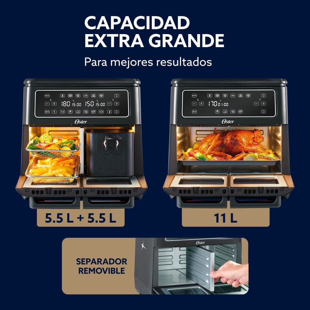 Freidora de Aire Oster Dual Flex 11 Litros Negra CKSTAF11MCDDF-052_7