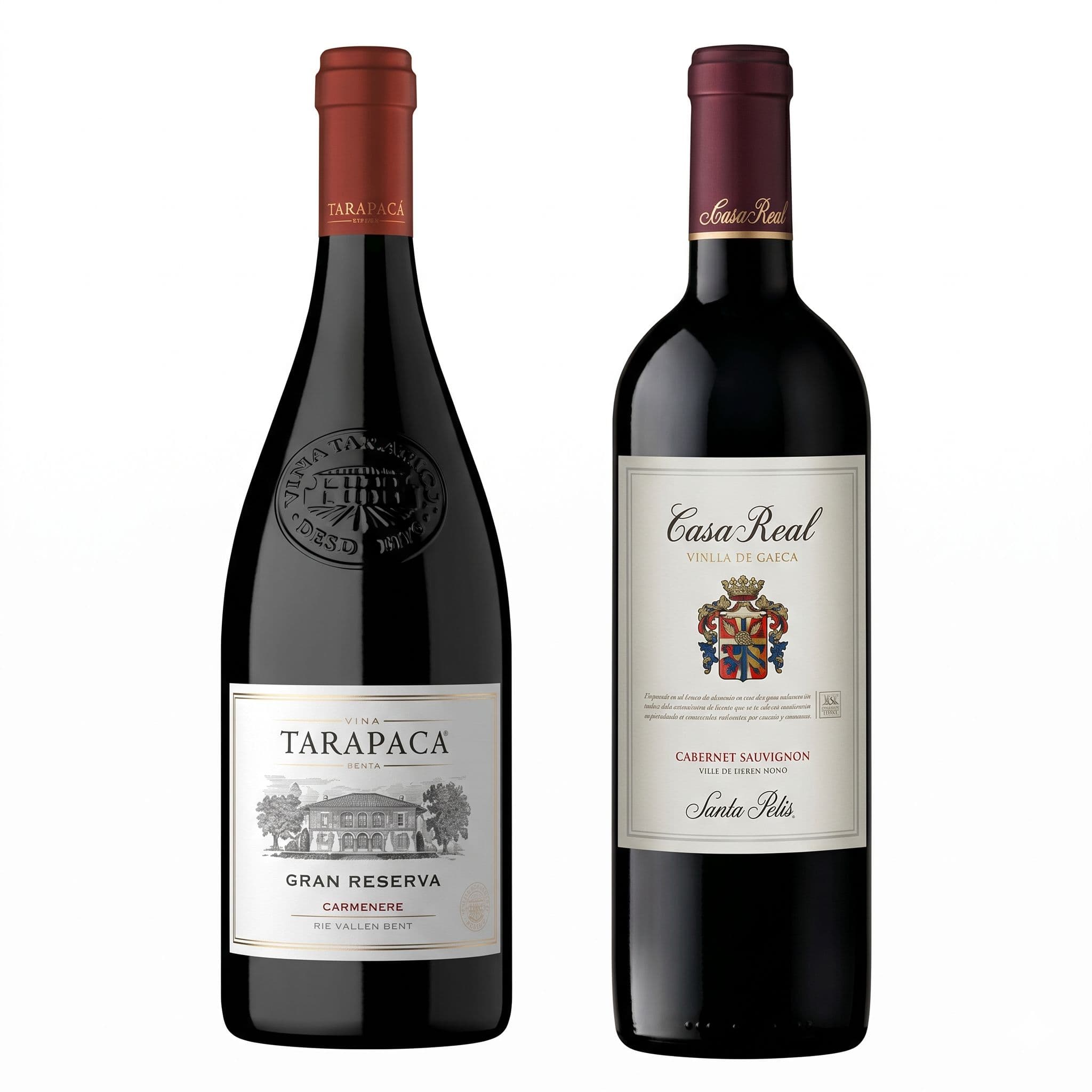 DUO TARAPACÁ - CASA REAL: 1x Vino Tarapacá Gran Reserva Carmenere 750cc + 1x Vino Casa Real Cabernet Sauvignon 750cc_1