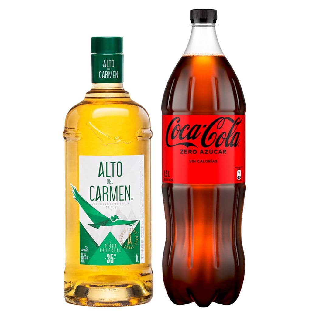 1x Pisco Alto del Carmen 35º alc. 1 Litro + 1x Coca-Cola Zero Azúcar 1,5 Litros_1