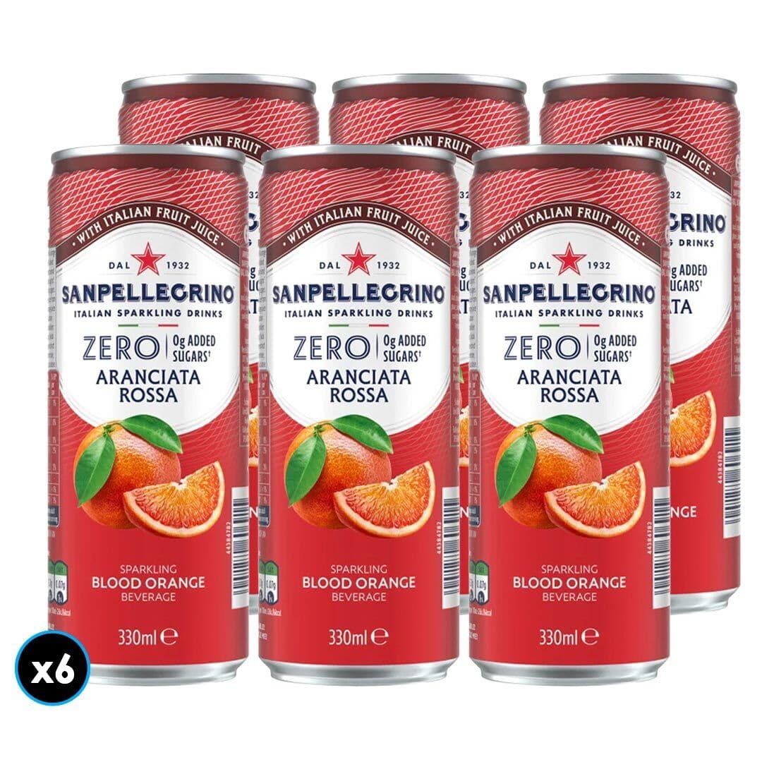 6x Agua San Pellegrino Aranciata Rosa sin Azúcar Lata 330cc _1