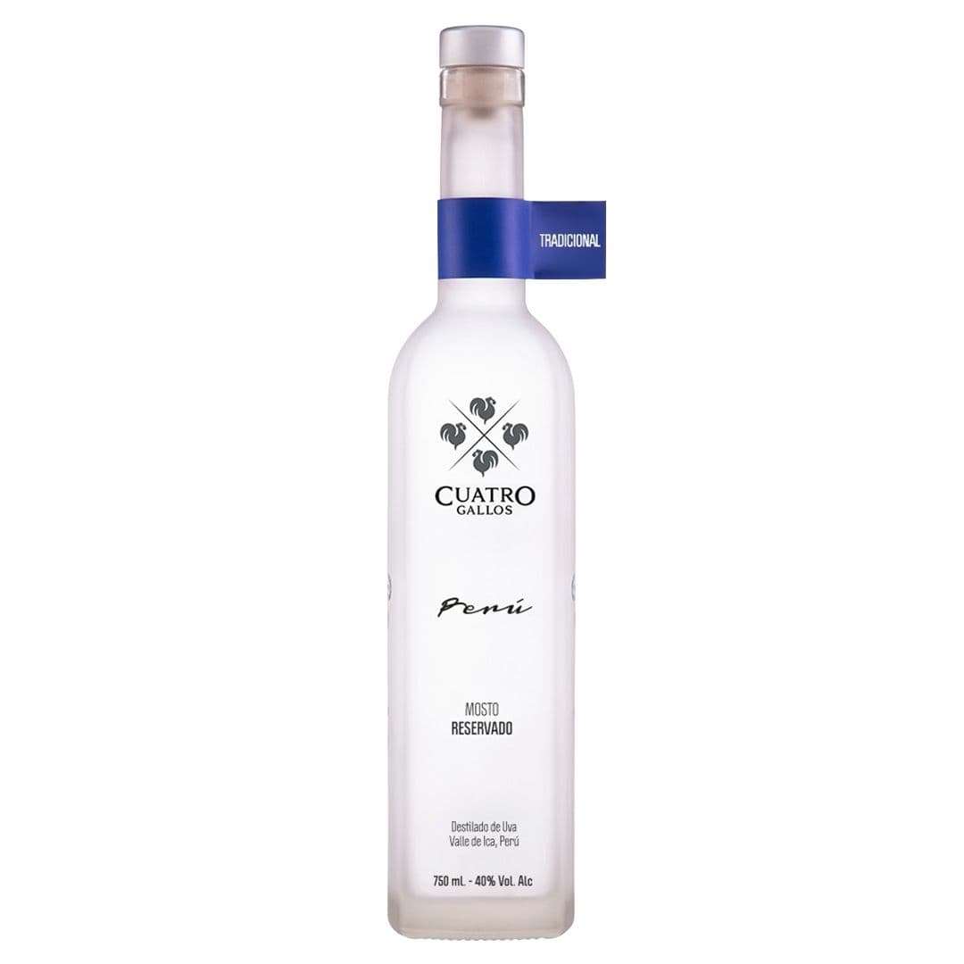 Destilado de Uva Cuatro Gallos Mosto Verde Quebranta Tradicional 40°alc. 750cc_1