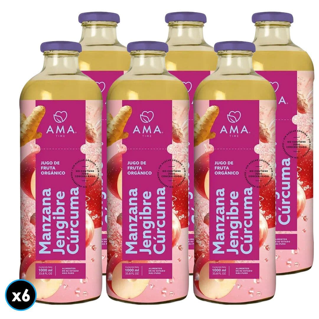 6x Jugo Ama Manzana Jengibre Cúrcuma 1L_1