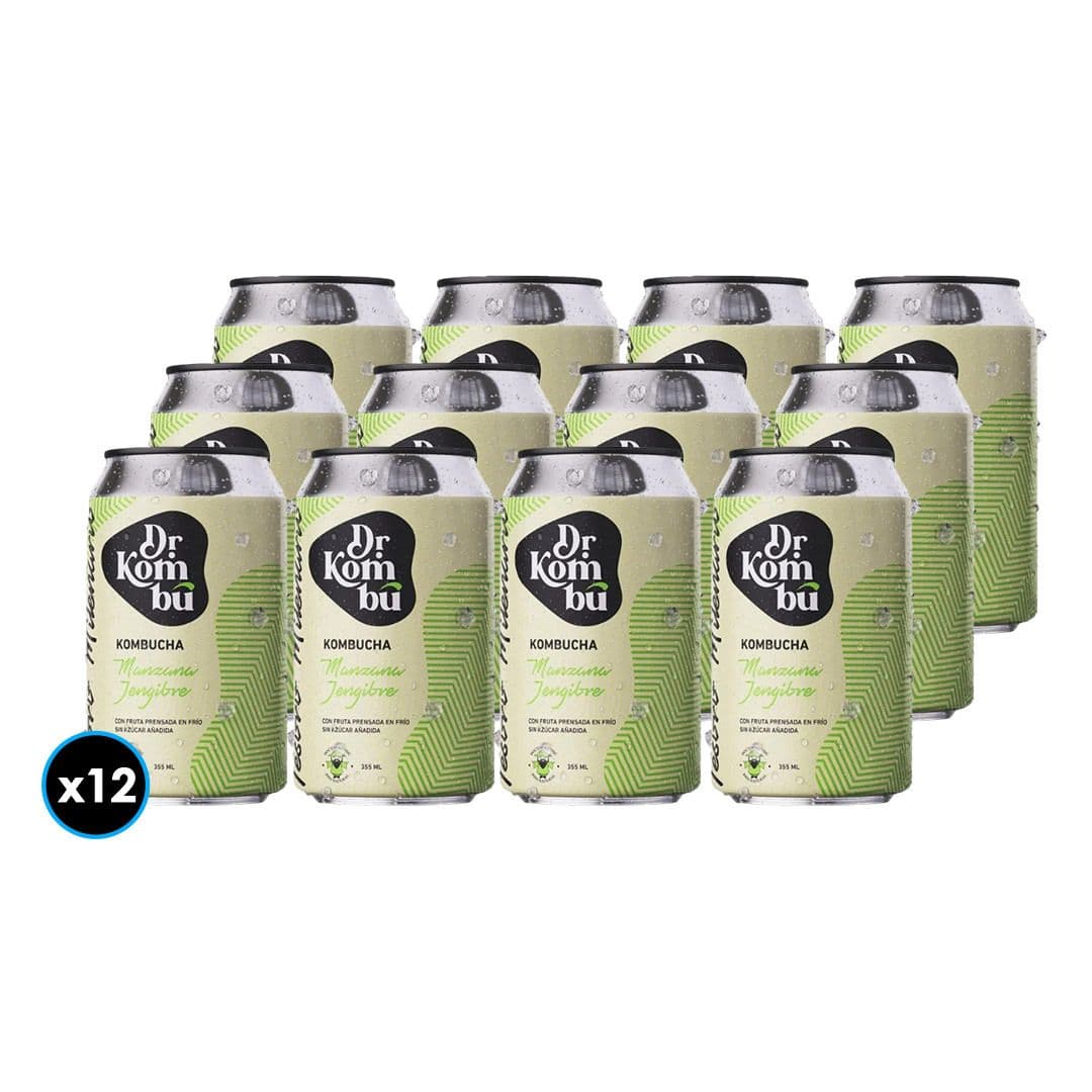 12x Kombucha Dr. Kombu Manzana Jengibre Lata 350cc_1