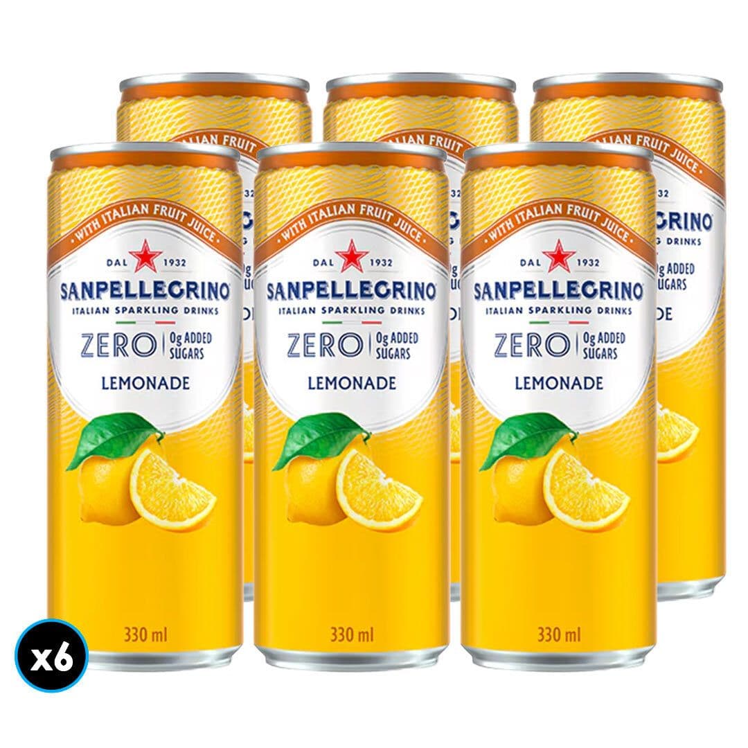 6x Agua San Pellegrino Limonata sin Azúcar Lata 330cc _1