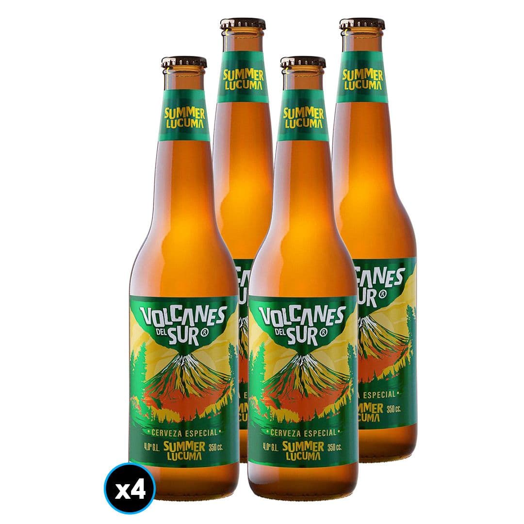 4x Cerveza Volcanes del Sur Summer LĂșcuma Botella 350cc_1