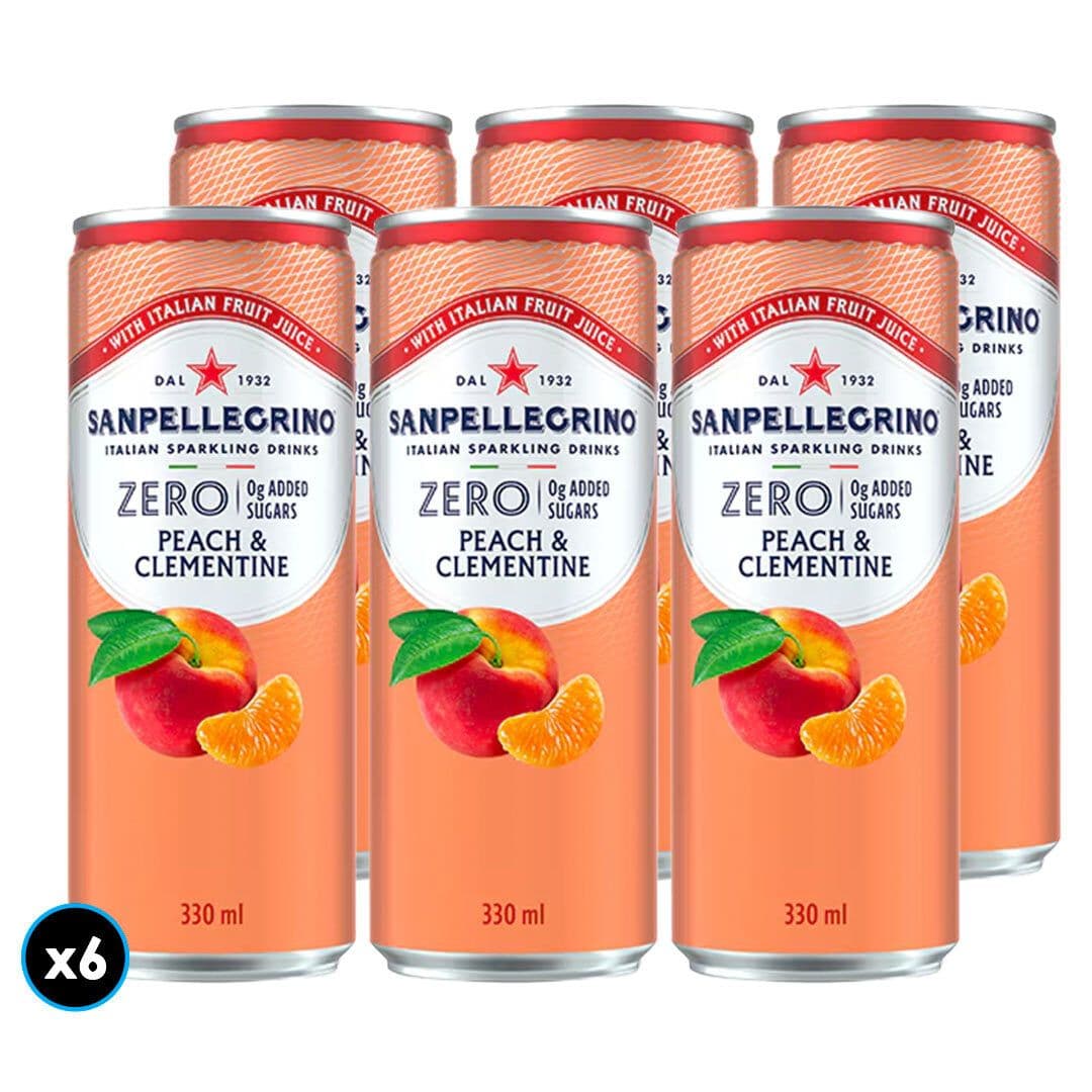 6x Agua San Pellegrino Peach sin Azúcar Lata 330cc _1