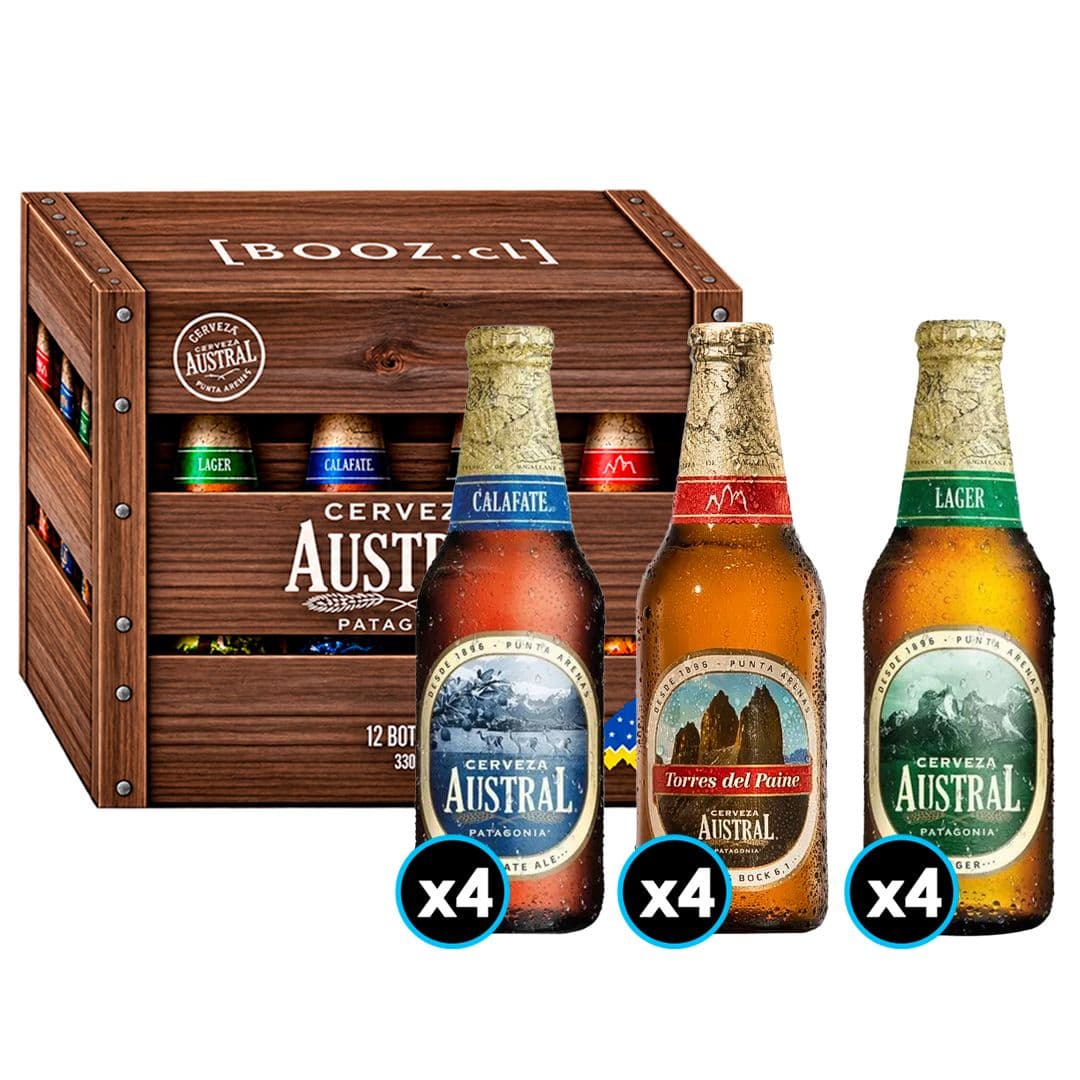 KIT AUSTRAL N°2: 12x Variedades Cervezas Austral Favoritas_1