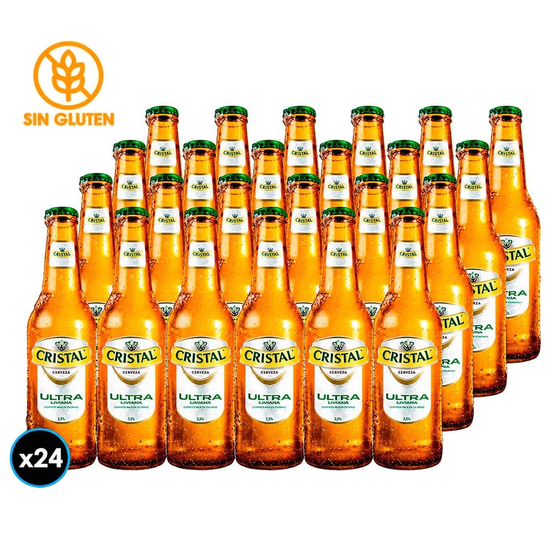 24x Cerveza Cristal Ultra Sin Gluten Botella 355cc_1