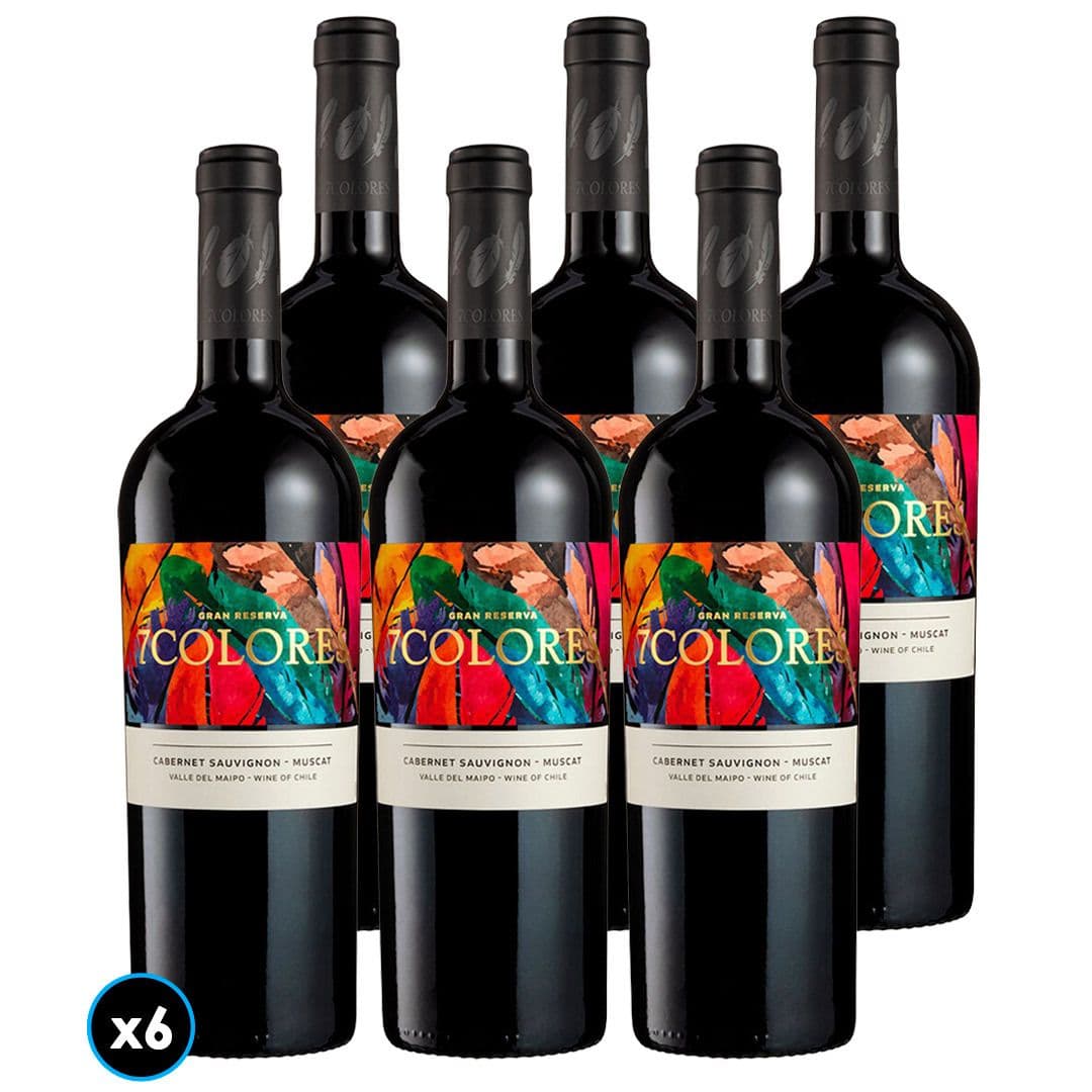 CAJA 7 COLORES GR (Cabernet Sauvignon-Muscat) : 6x Vino 7 Colores Gran Reserva Cabernet Sauvignon-Muscat 750cc_1