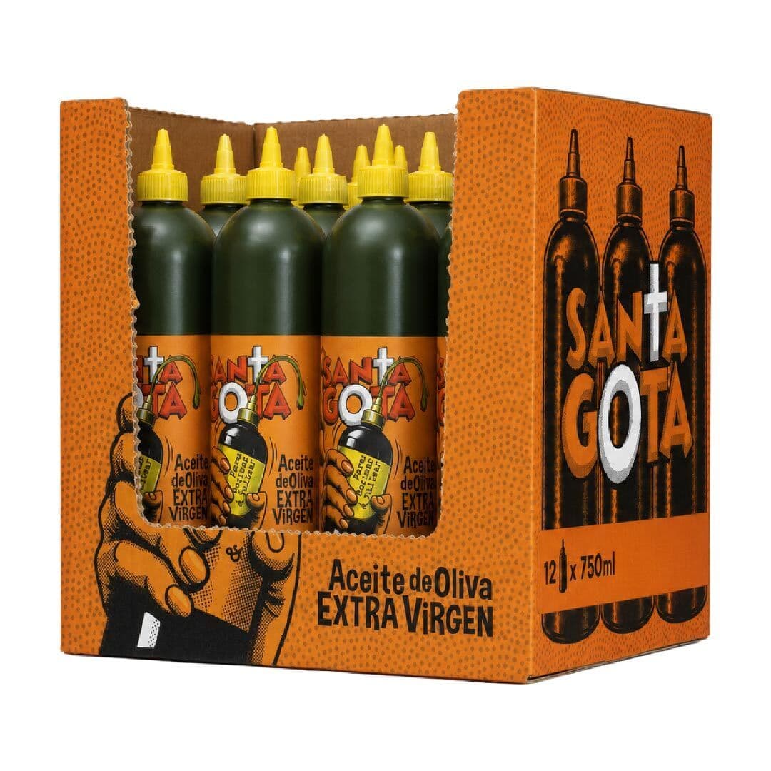 12x Aceite de Oliva Extra Virgen Santa Gota Para Cocinar y Saltear Squeeze 750_1