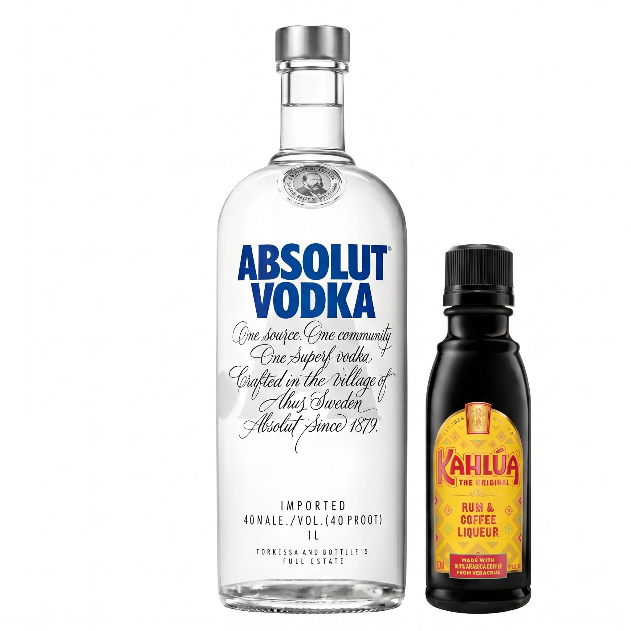 Vodka Absolut Blue 1 Litro + Miniatura Licor Kahlua 50ml de Regalo_1