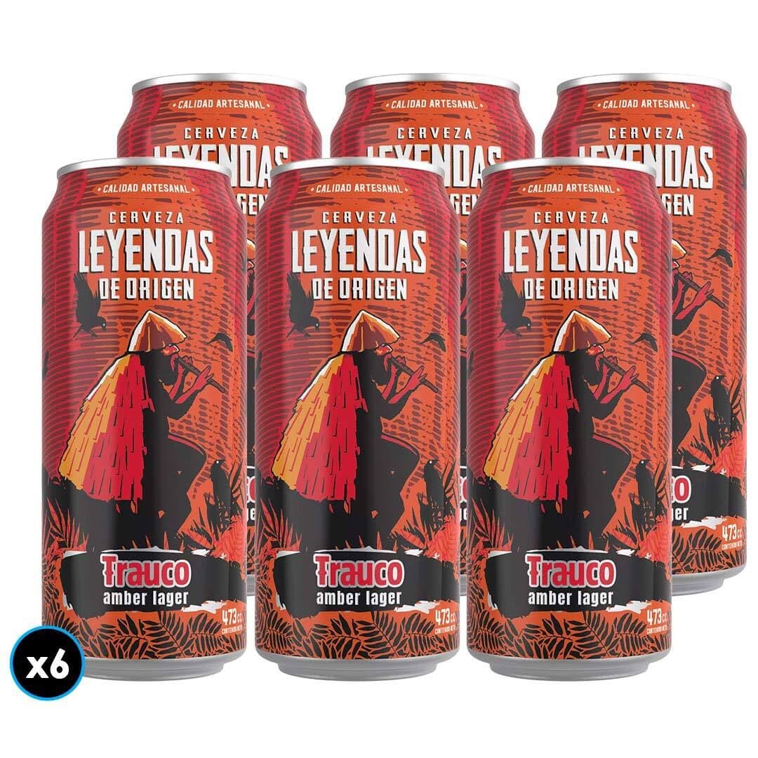 6x Cerveza Leyendas De Origen Trauco Amber Lager 473cc_1