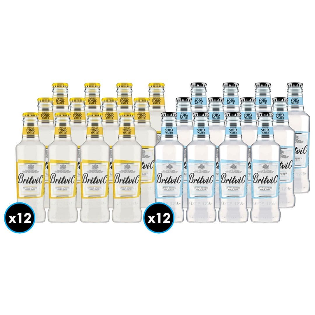 12x Agua Tónica Britvic 200cc + 12x Britvic Soda Water 200cc_1
