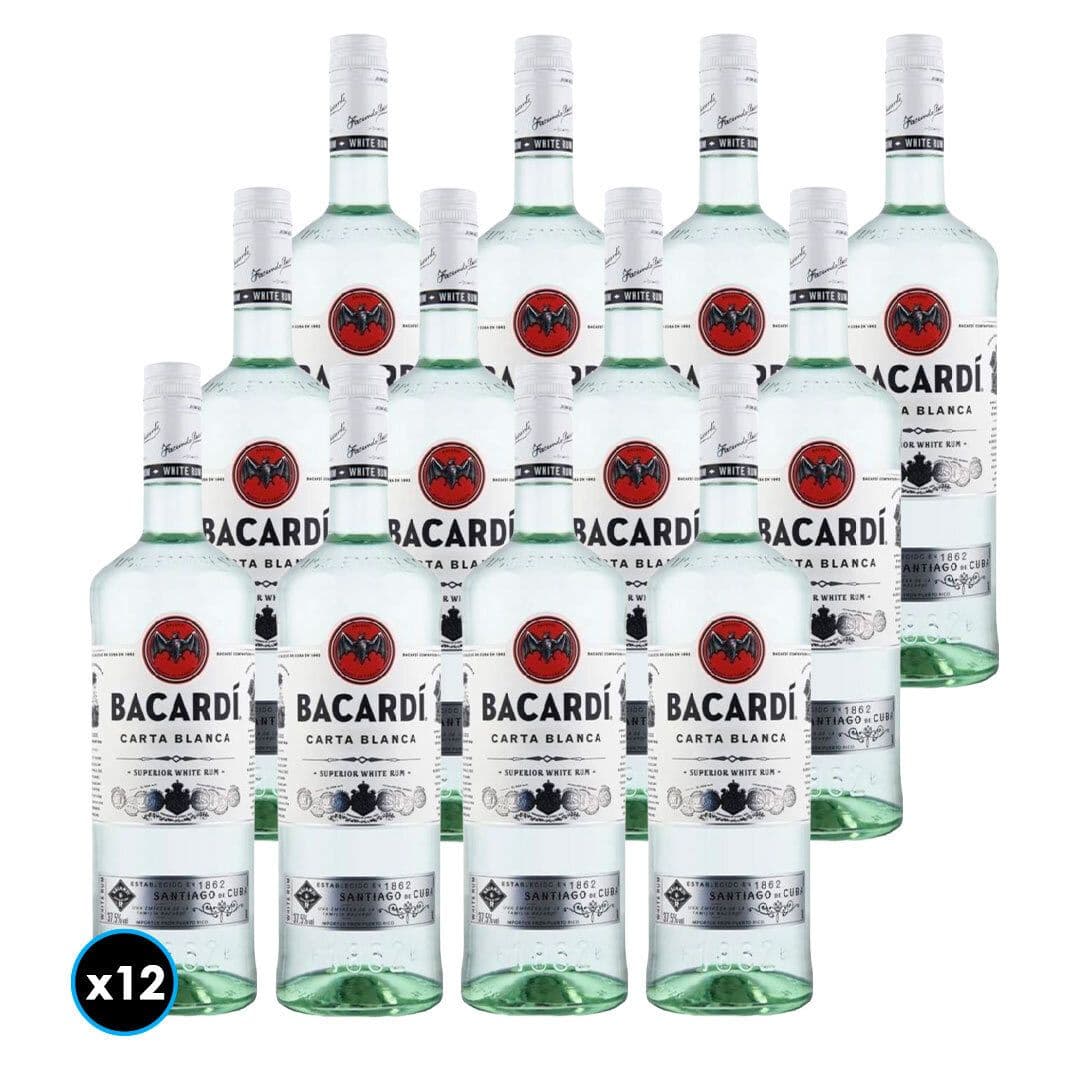 CAJA BACARDI CARTA BLANCA: 12x Ron Bacardi Carta Blanca 750cc_1