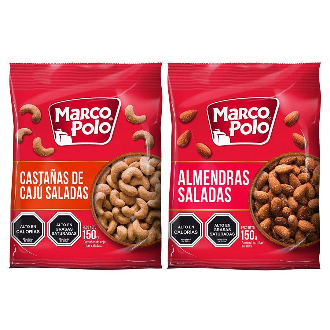 DÚO MARCO POLO SALADO (Almendras, Castañas de Cajú): 2x Variedades 150 grs._1