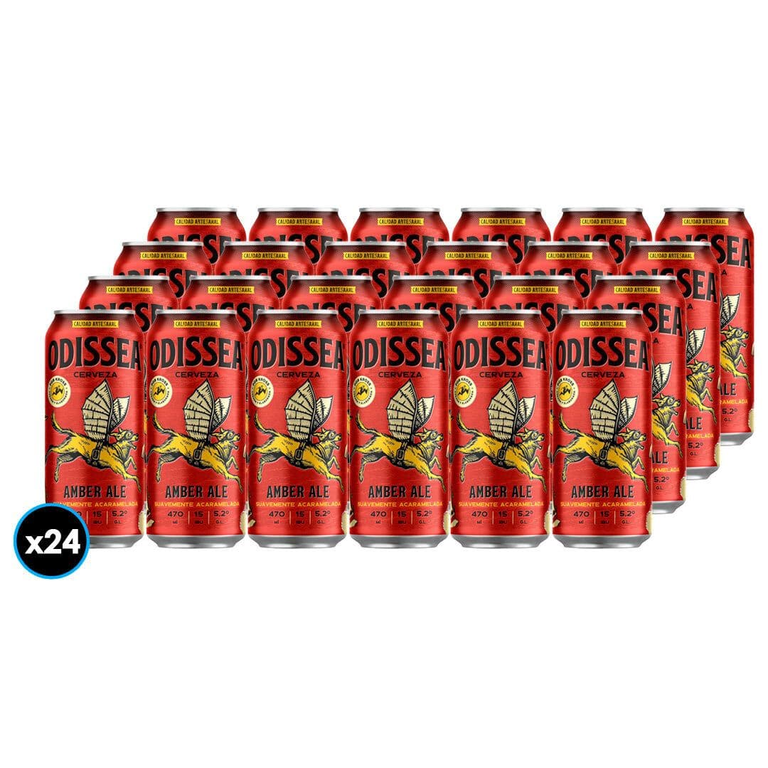 24x Cerveza Odissea Amber Ale Lata 470cc_1
