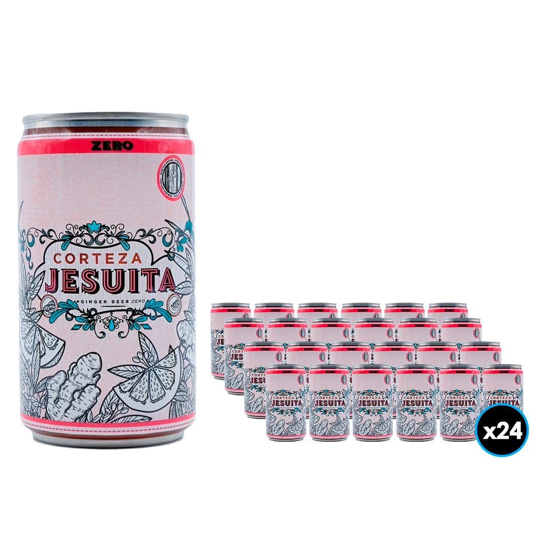 24x Bebida Corteza Jesuita Ginger Beer Zero 200cc_1