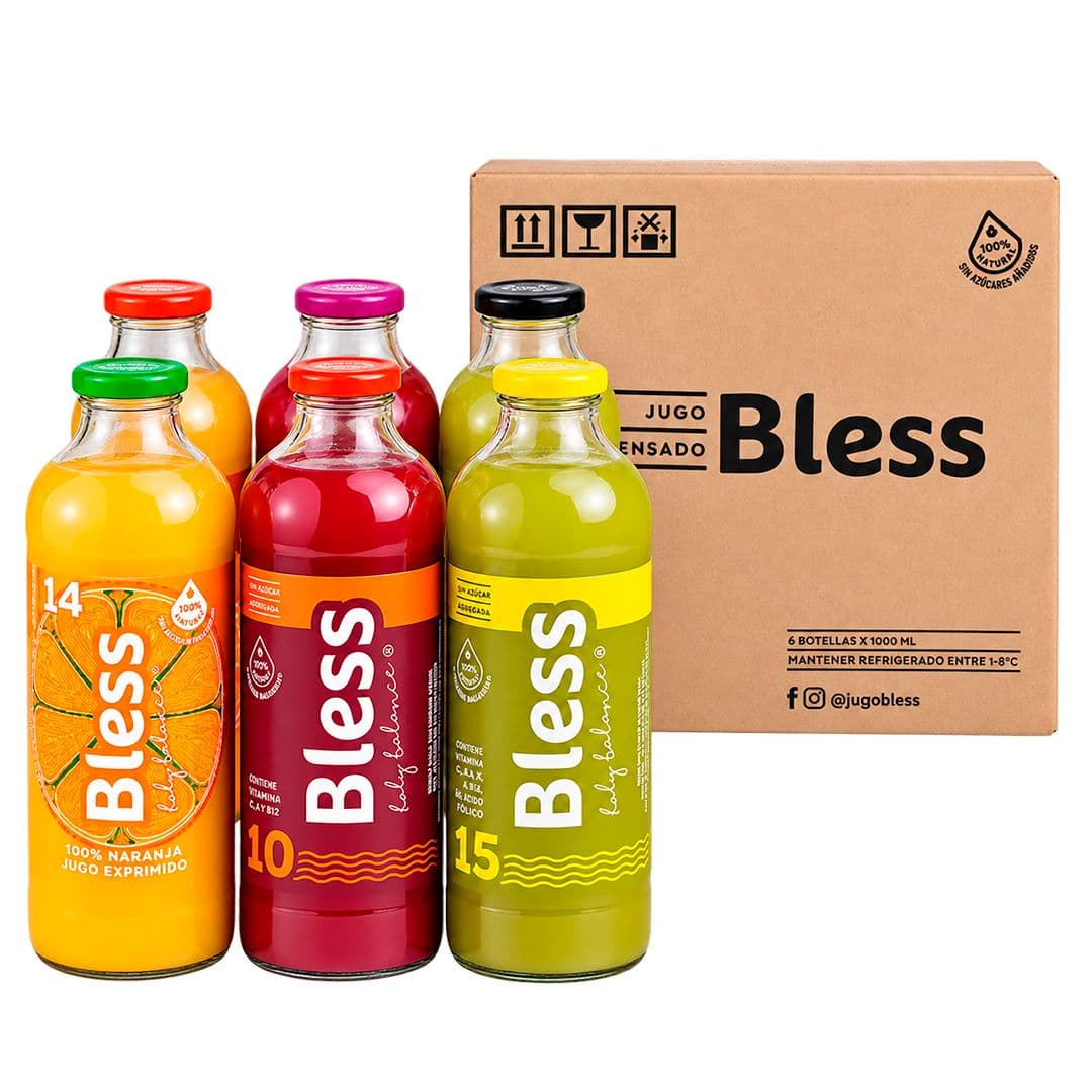 Caja 6x Jugos Bless Mix Sabores 1 L_1